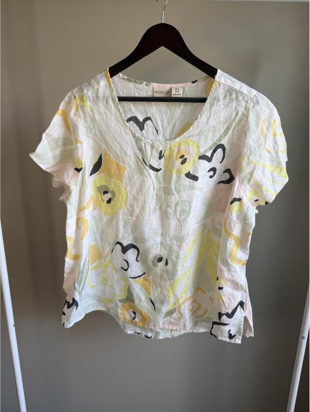 Rachel Zoe linen floral top